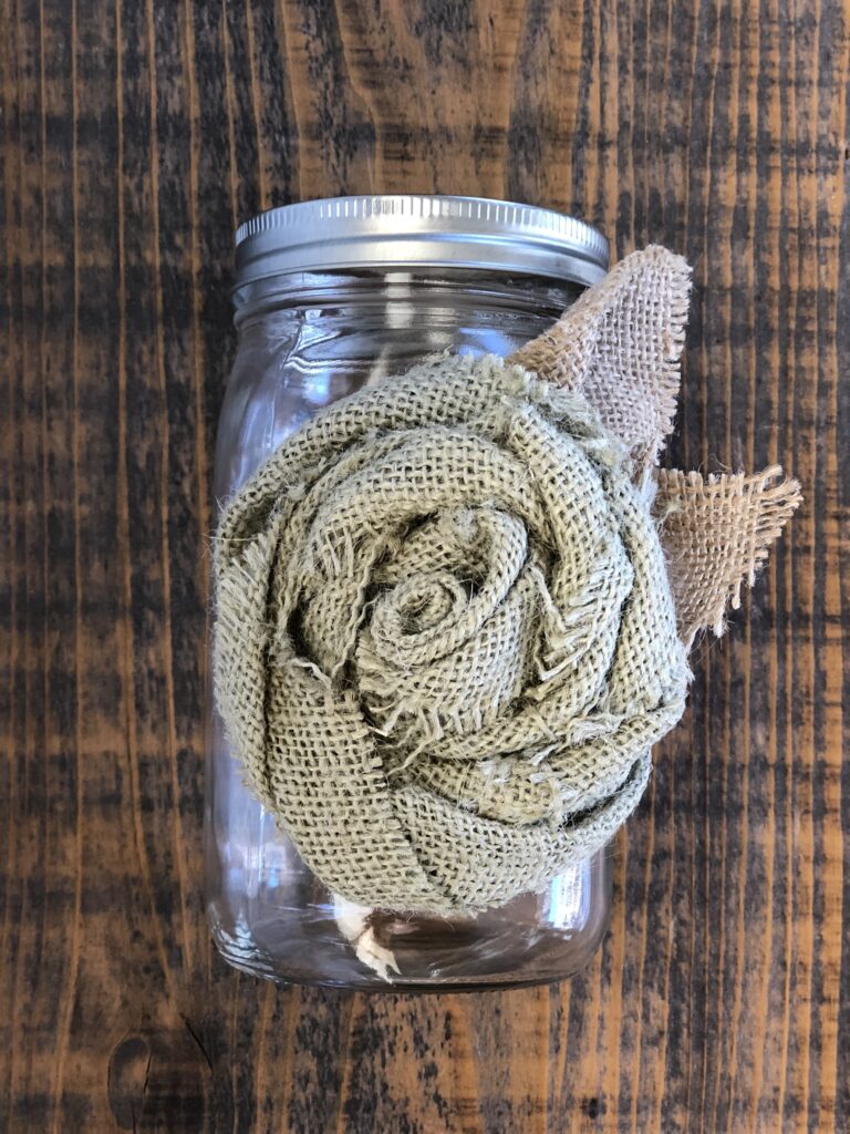 burlap flower vase