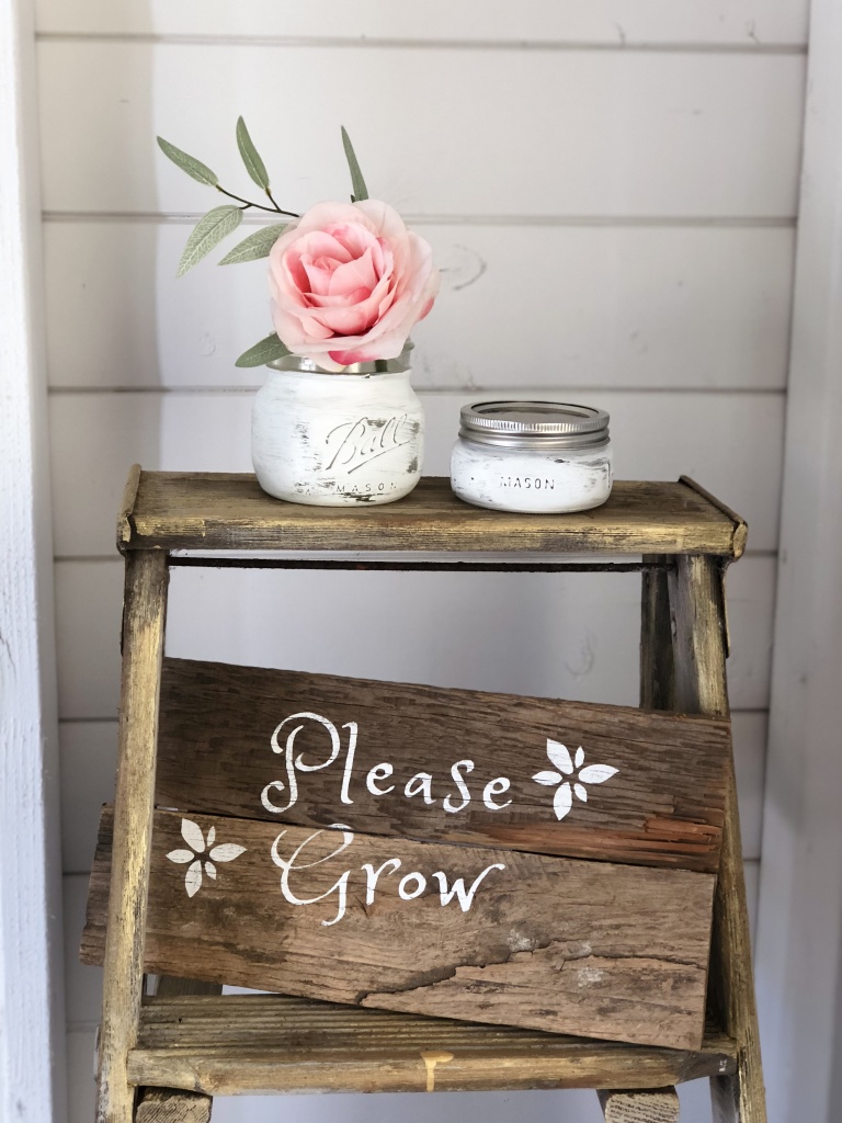 chalk painted mason jar