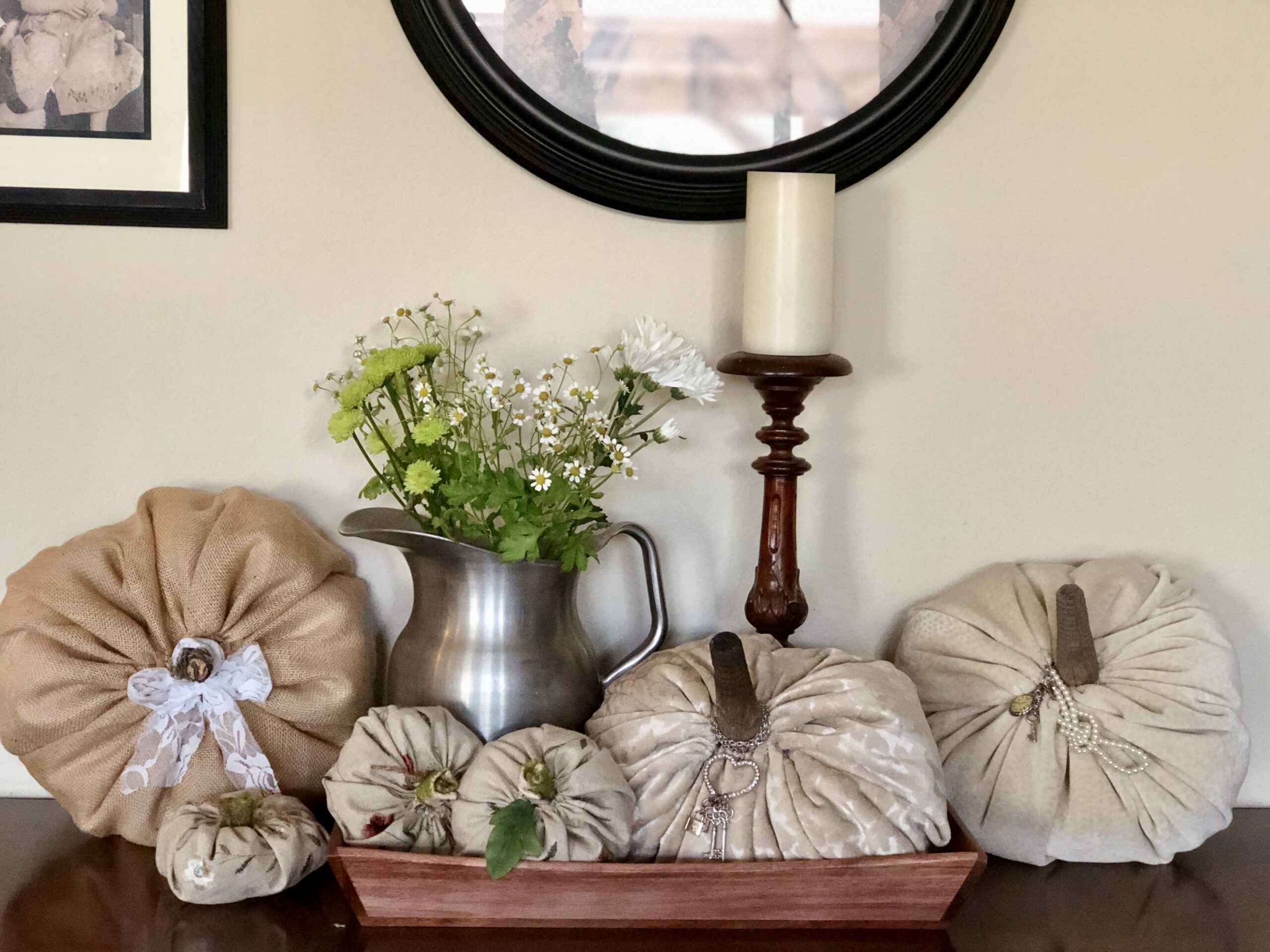 DIY Fabric And Velvet Pumpkins
