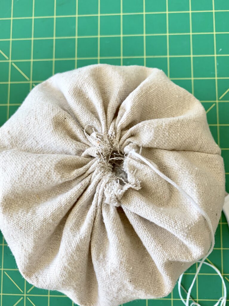 making a fabric pumpkin