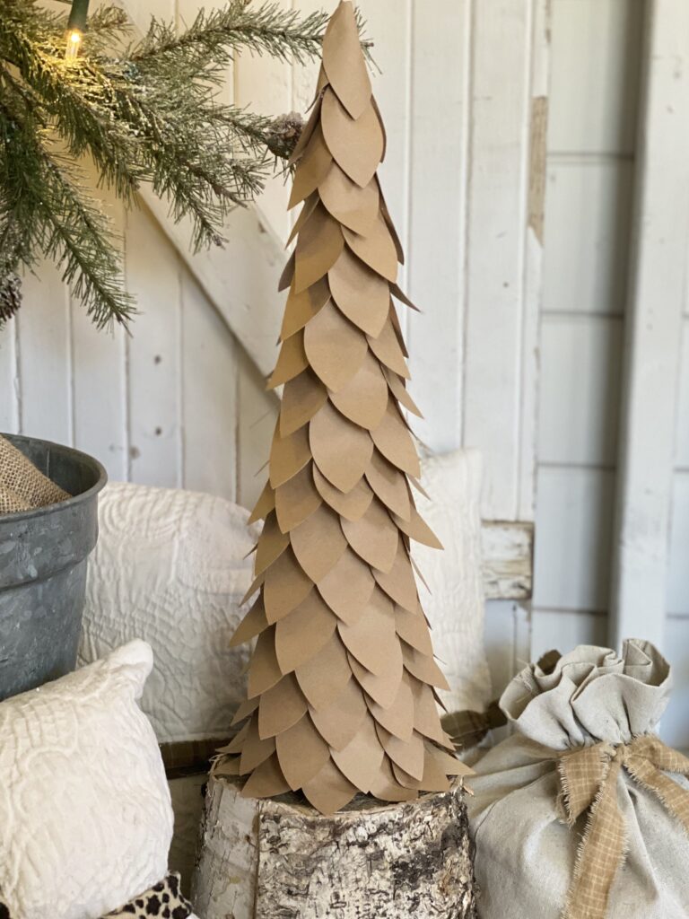 DIY Cone Christmas Tree With Paper Cardstock 