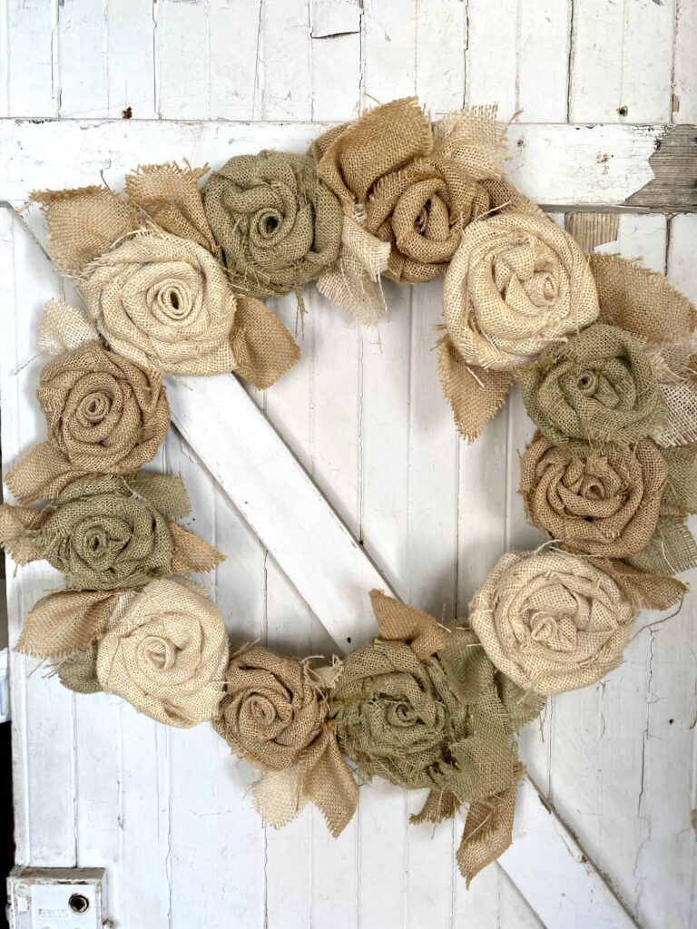 Rustic Burlap Flower Wreath