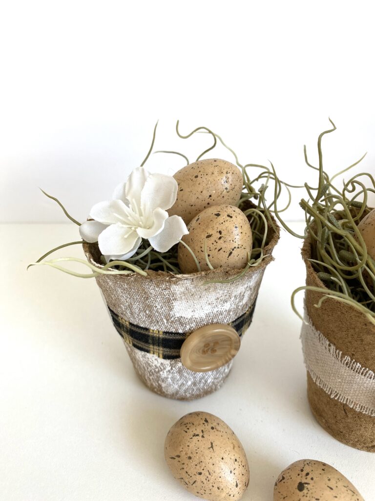 DIY mini flower pots with eggs