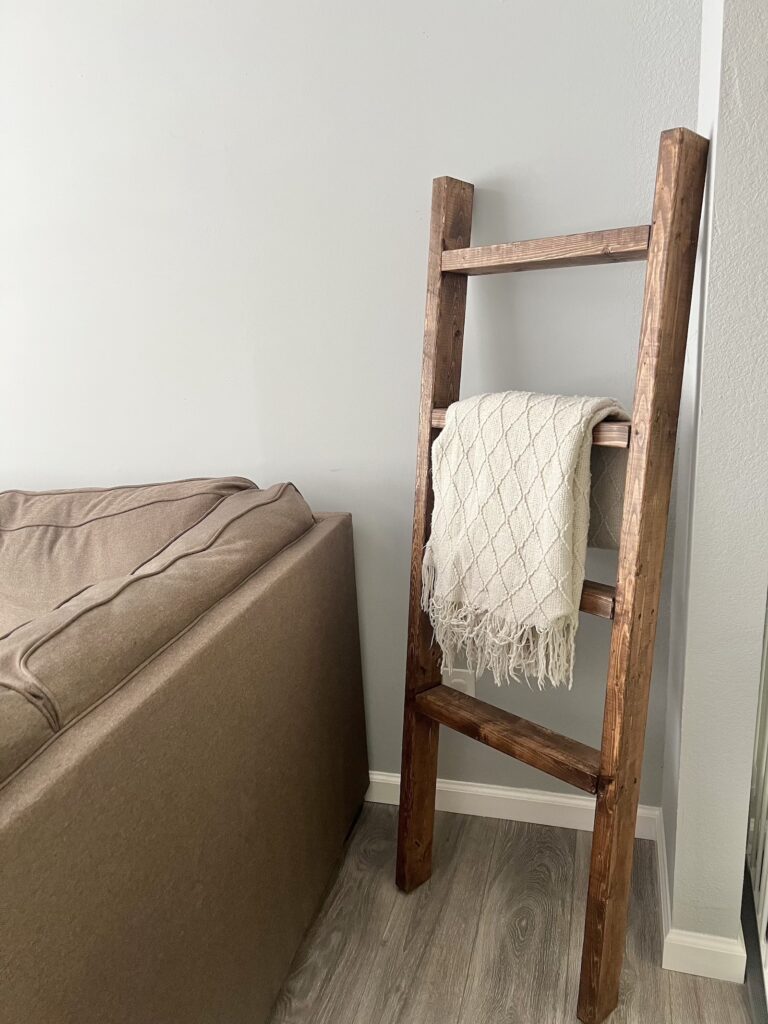 How To Store Blankets Without A closet using a blanket ladder
