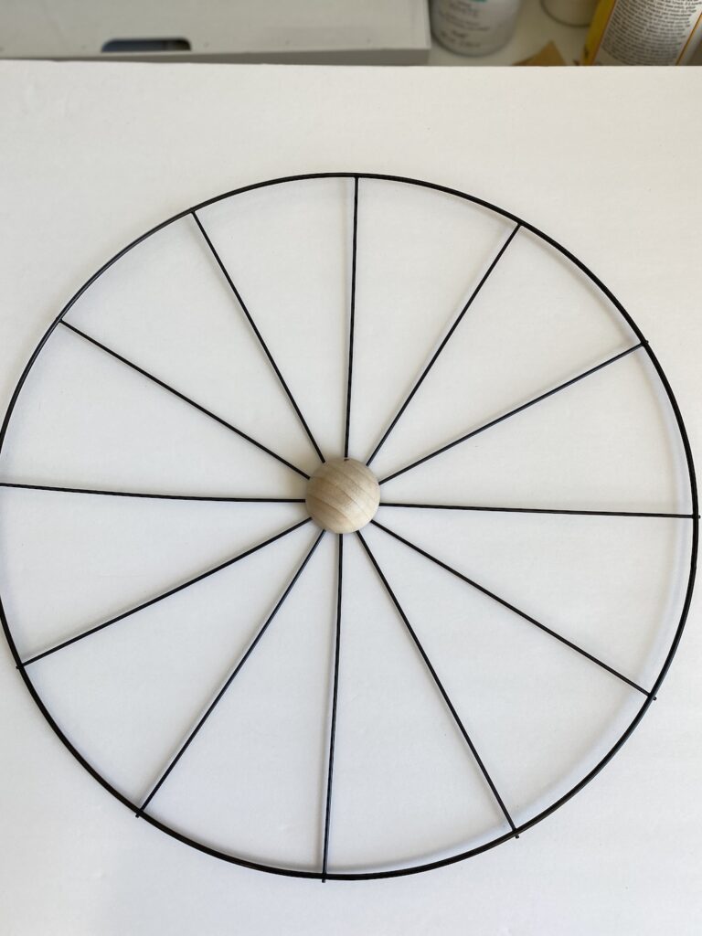 Dollar Tree bicycle or wagon Wheel wreath frame