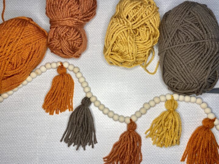 DIY Tassel Garland With Yarn & Wooden Beads Hootshack