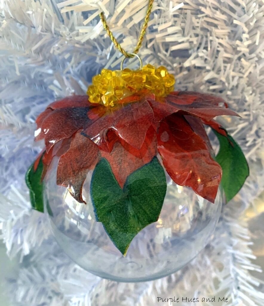 DIY 3D Poinsettia Christmas Ornament