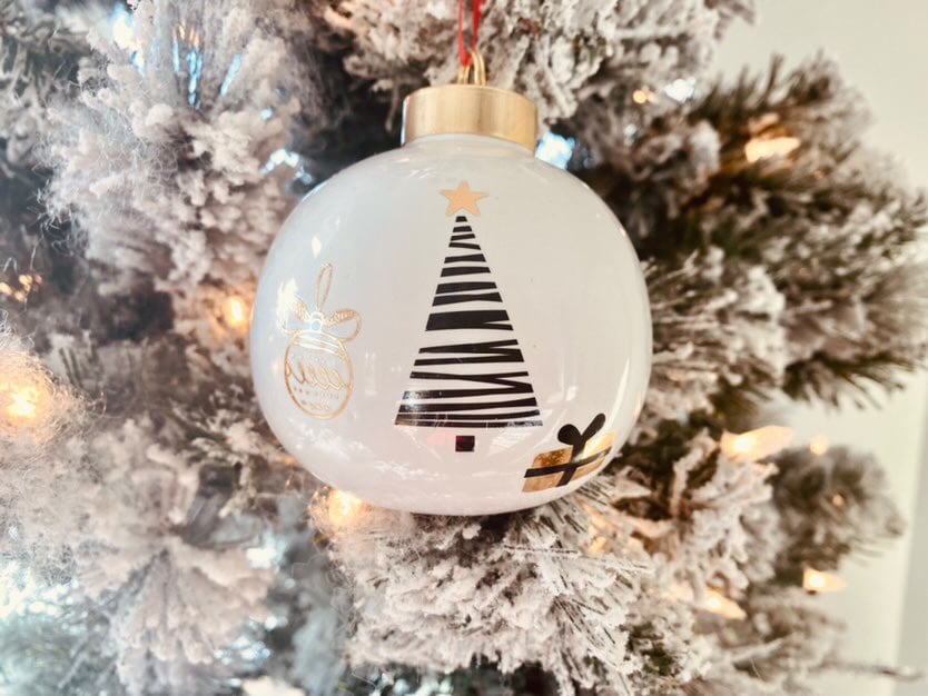 DIY Christmas Ornament with temporary tattos