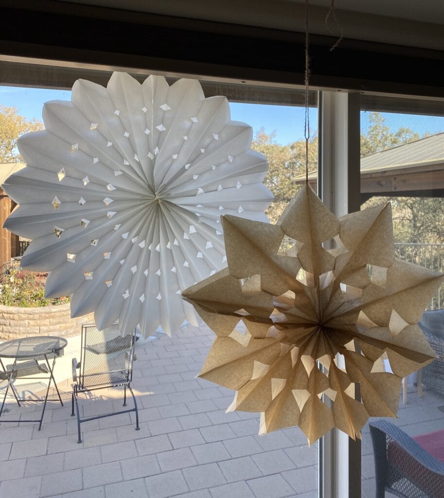 paper bag snowflakes