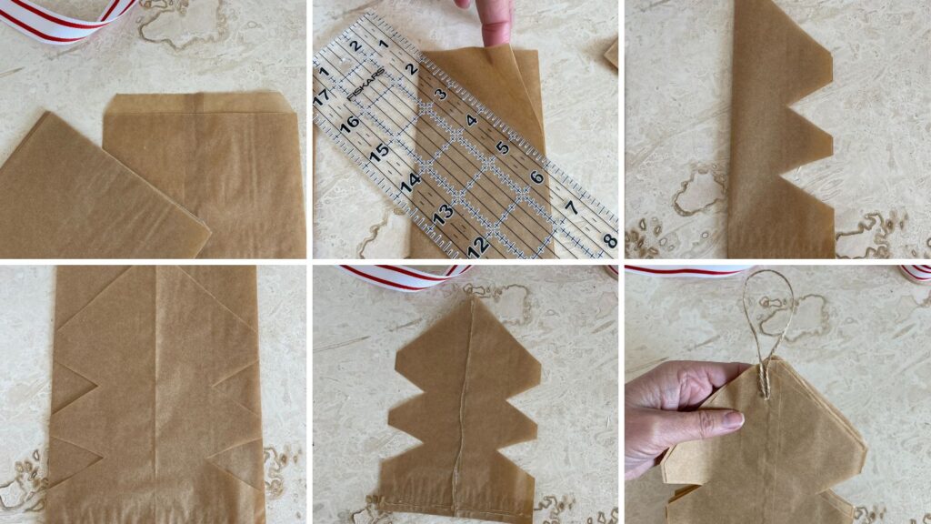 how to make paper bag snowflakes step-by-step instructions