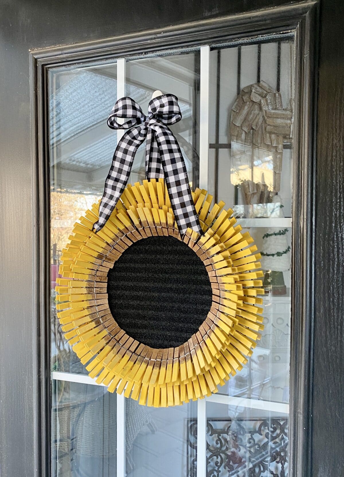 Clothespin Sunflower Wreath DIY