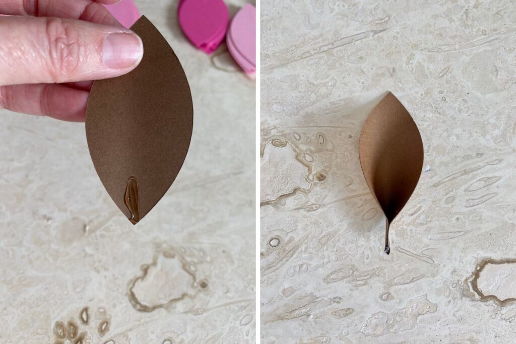 Gluing paper leaves