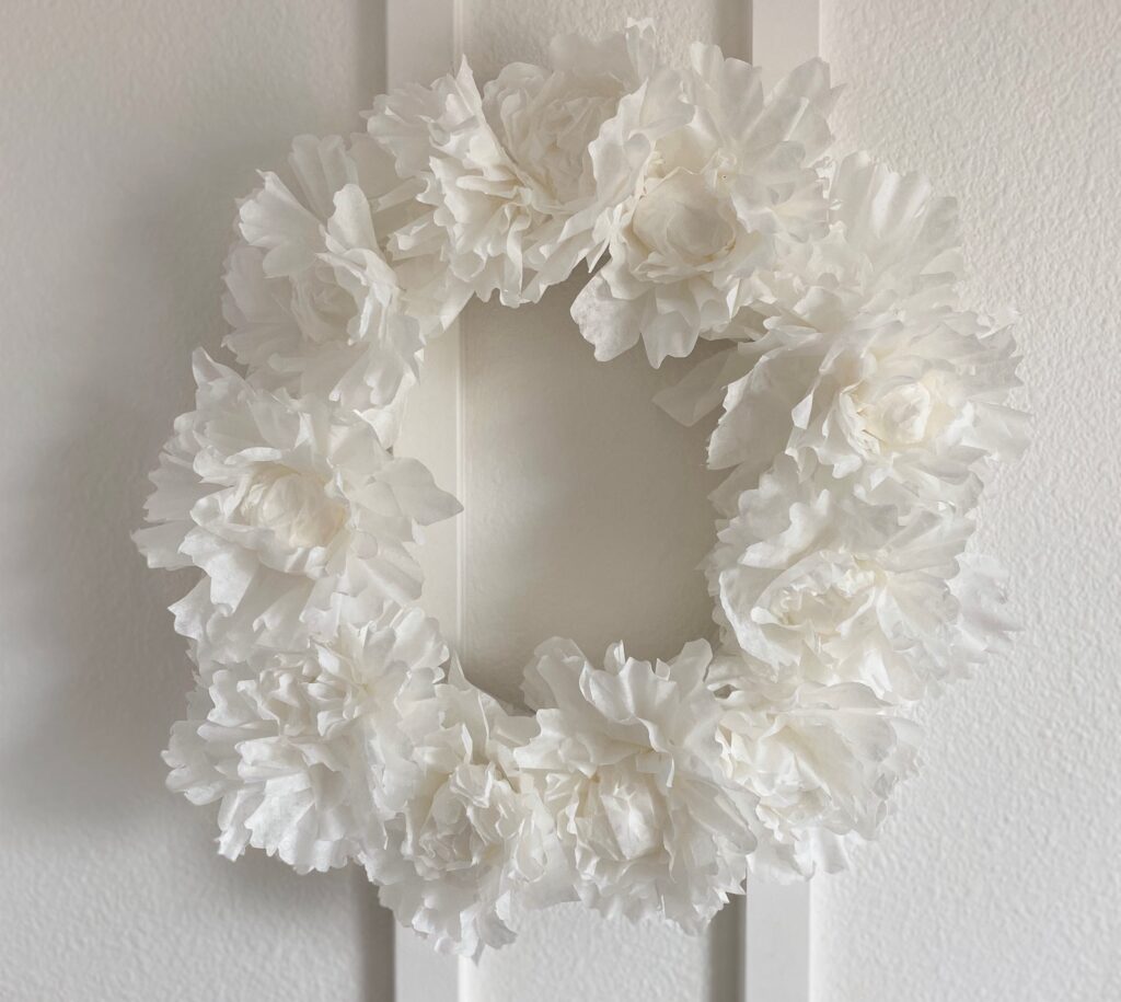 DIY Coffee Filter Flowers Wreath