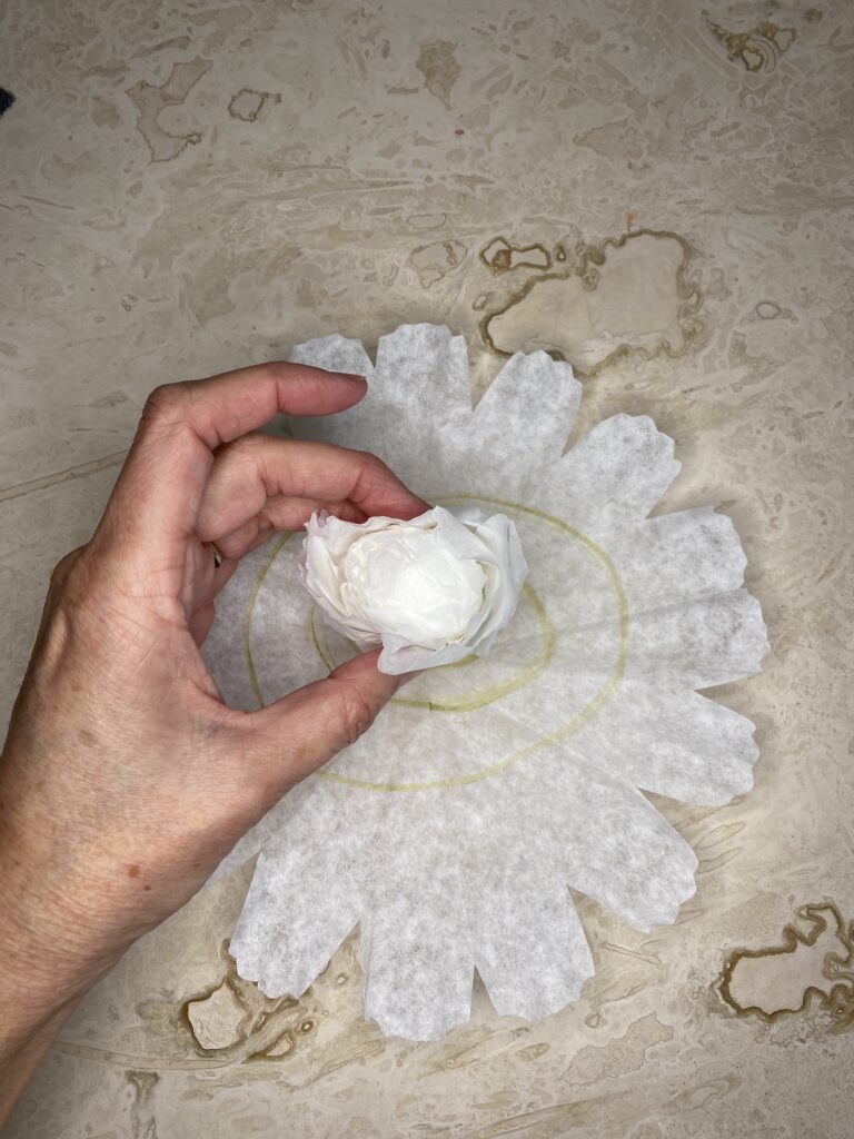 making coffee filter flowers