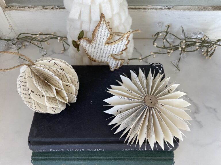 Book page Christmas Ornaments