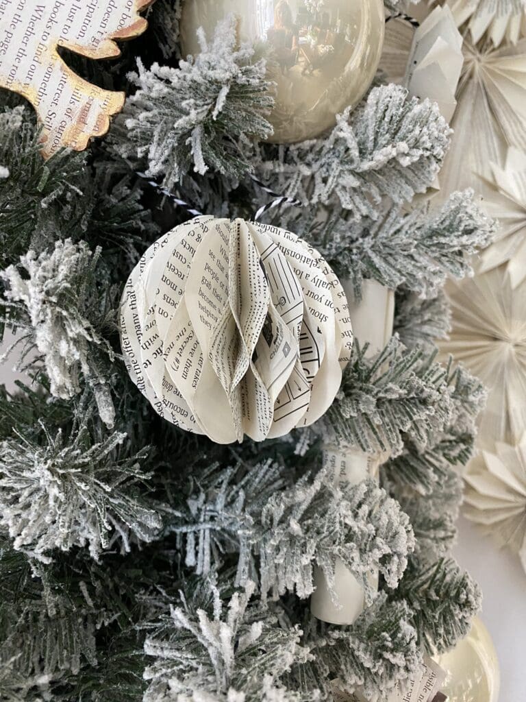 Book paper ball ornament