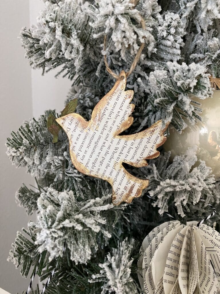 Dove bird Christmas ornament DIY